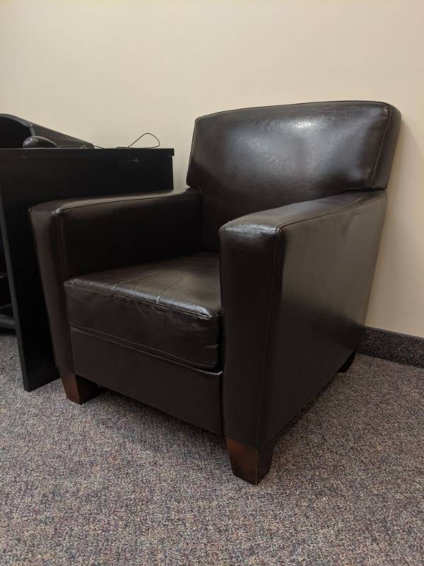 lot 1884 image: Brown Leather Chair