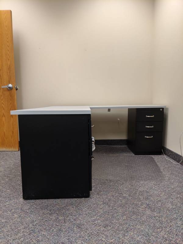 lot 2329 image: L-Shaped Desk, Contents Not Included