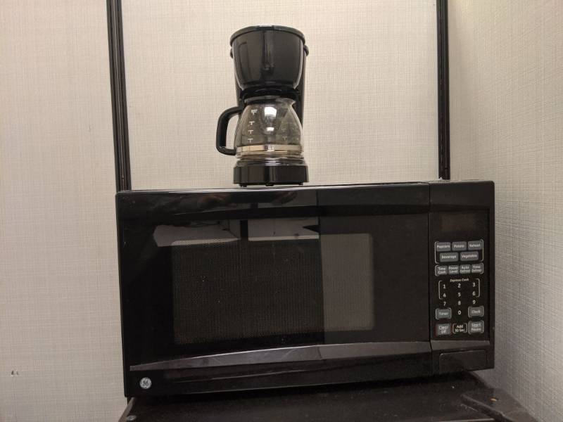 lot 1365 image: GE Microwave With Coffee Pot