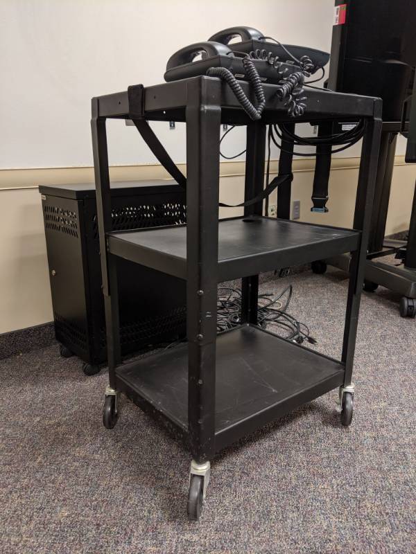 lot 1499 image: Rolling Cart Telephones And CPU Storage Cart
