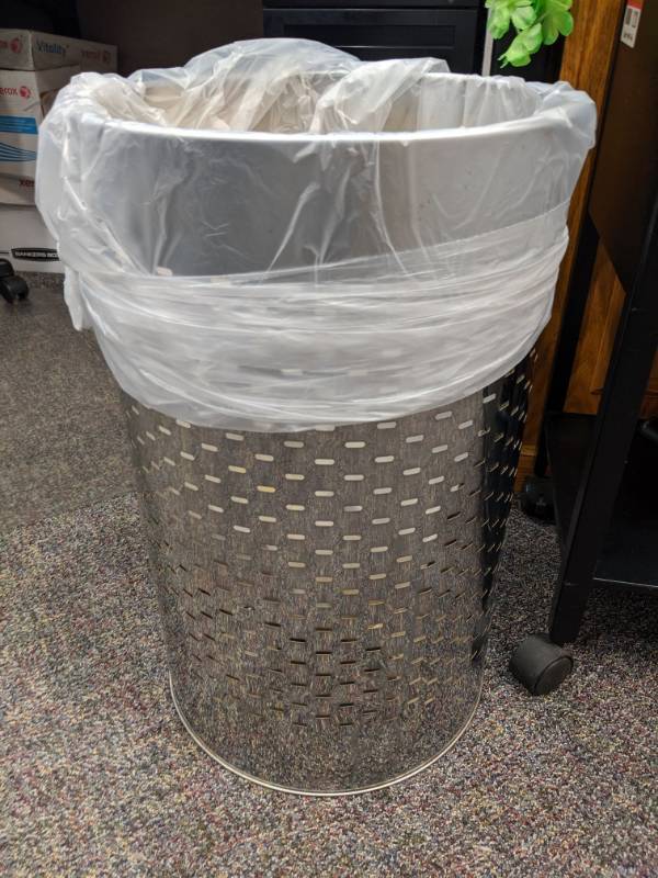 lot 1220 image: Silver Trash Can