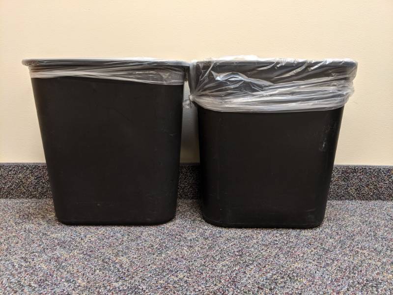 lot 1242 image: (2) Small Trash Cans