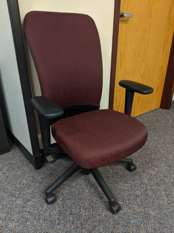 lot 1284 image: (1) Maroon Rolling Chair