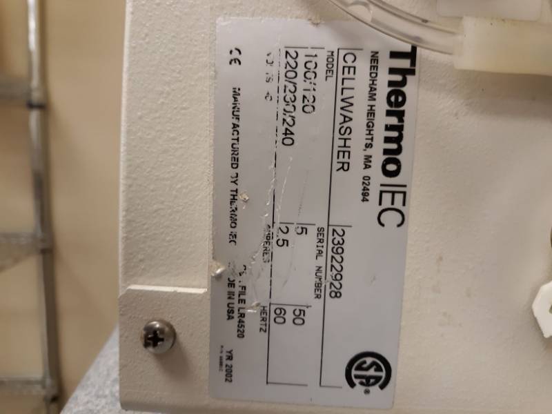 lot 6553 image: Thermo Scientific Centra W Cell Washing Centrifuge NON WORKING Condition