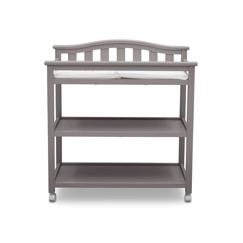lot 1686 image: Delta Children Bell Top Changing Table with Casters, Grey