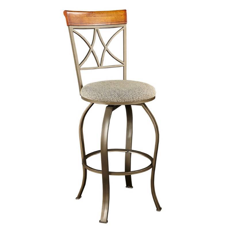 lot 1702 image: Hamilton Swivel Bar Stool in Medium Cherry Finish