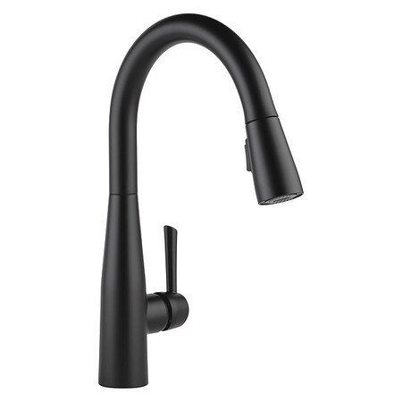 lot 1769 image: Delta Faucet 9113-BL-DST Essa Single Handle Pull-Down Kitchen Faucet with Magnatite Docking and Touch-Clean Spray Head, Matte Black
