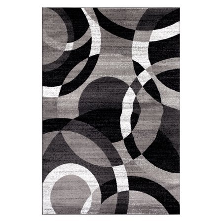 lot 1812 image: Contemporary Modern Circles Gray 10x14 Area Rug Abstract