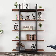 lot 1708 image: Tribesigns 5-Tier Vintage Industrial Style BookcaseBookshelf