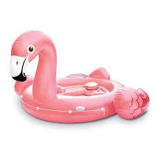 lot 1732 image: Intex Pink PVC Circle Flamingo Party Inflatable Island