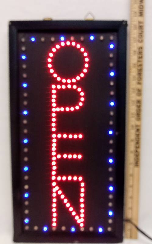 lot 5547 image: Flashing Colored Lights Open Sign  See Video
