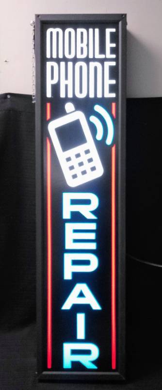 lot 200 image: Large Back-lite- Mobile Phone Repair Sign  4  Tall