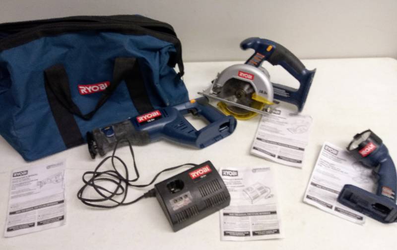lot 5731 image: RYOBI Power Tools & Charger WBag  (No Battery)