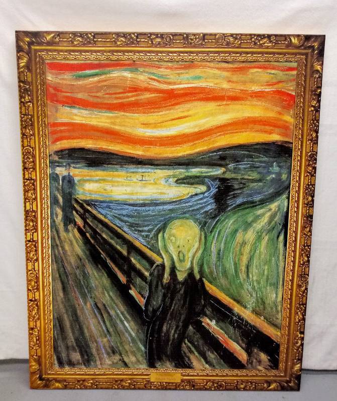 lot 5732 image: Large The Scream By Edvard Munch Wall Art