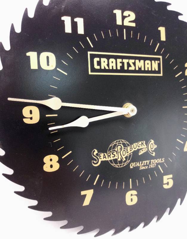 Vintage Craftsman Quality Tools Saw Blade Wall Clock by Sears