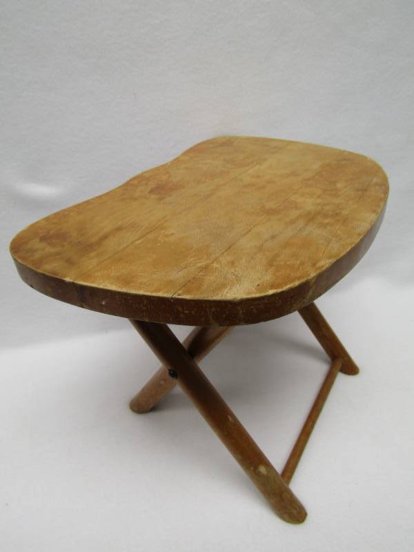 lot 5574 image: Nevco Fold and Carry Stool- Wood  Vintage