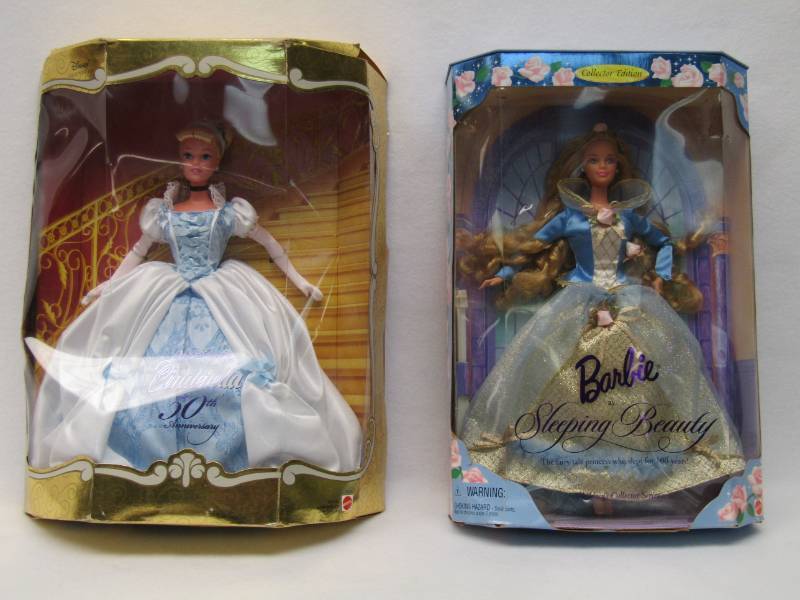 lot 5592 image: 2 Boxed Collectors Barbie Dolls- Cinderella