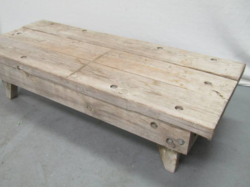lot 5607 image: Rustic Wide StoolStep