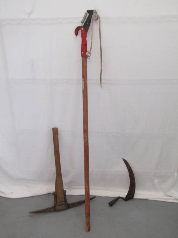lot 5613 image: Pick Pix  Axe- Pruner- and Sling Blade
