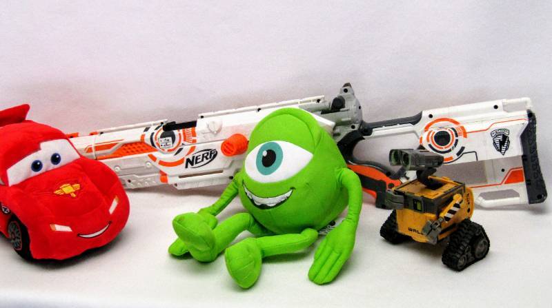 lot 5630 image: Nerf Rifle and Toy Story Toys