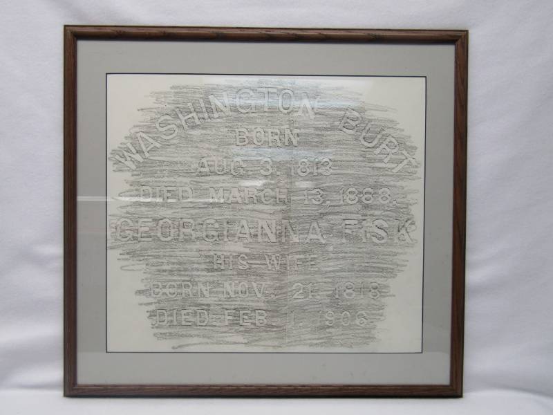 lot 3472 image: Tombstone Rubbing In Nice Frame