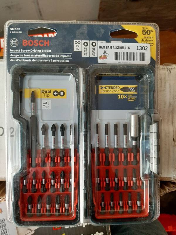 lot 1302 image: Bosch 32-Piece Impact Tough Screwdriving Bit Set