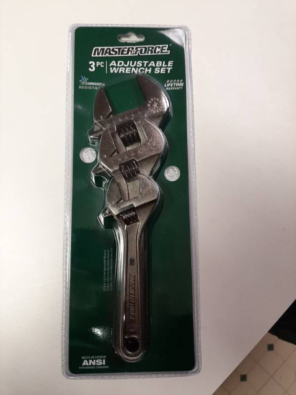lot 1323 image: 3 piece adjustable wrench set