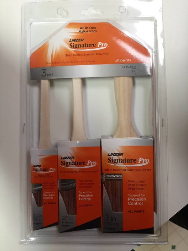 lot 1324 image: Linzer Signature Pro Paint Brush Set - 3 Pc Value Pack For All Paints