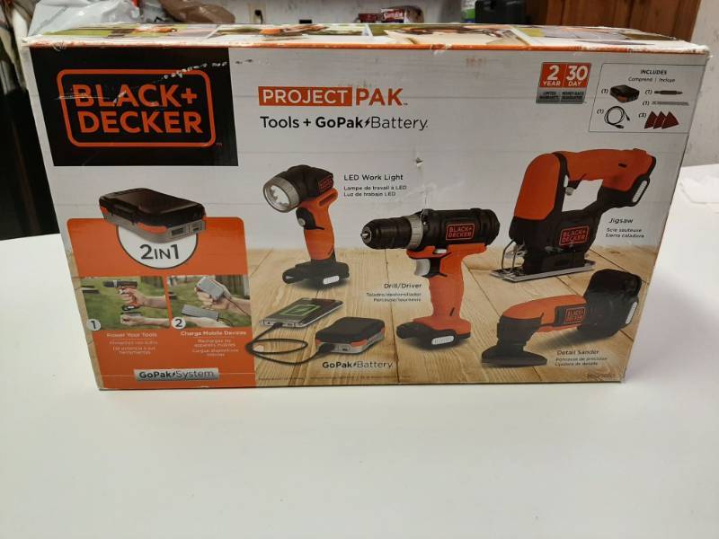 lot 1330 image: BLACKDECKER GoPak 4-Tool Combo Kit (DrillJig SawSanderLight)