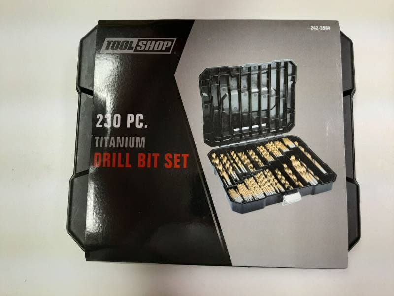 lot 1340 image: 230 Piece Titanium Twist Drill Bit Set With Storage Case
