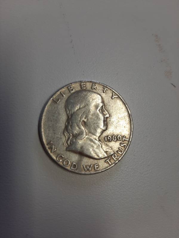 lot 1366 image: 1960-D Franklin silver half dollar