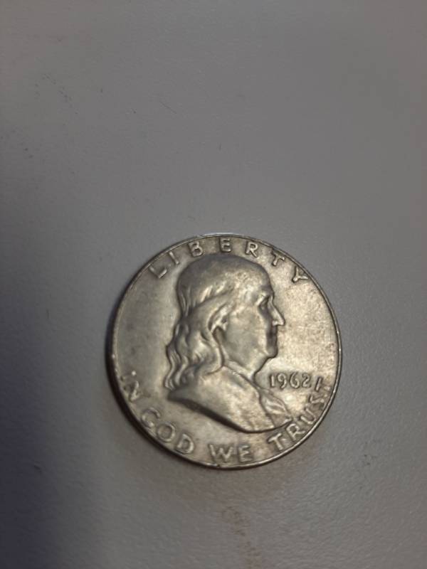 lot 1381 image: 1962-D Franklin silver half dollar