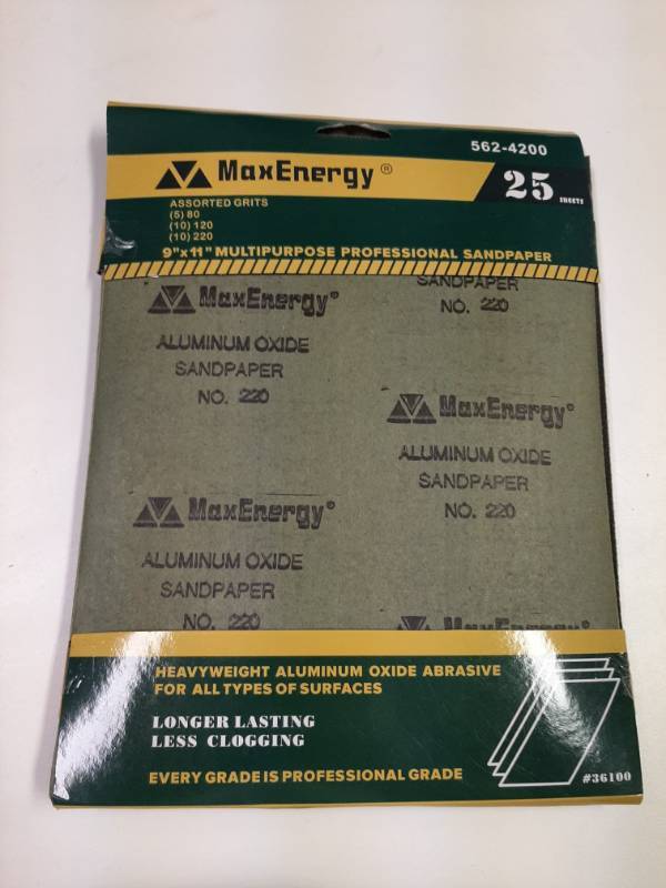 lot 1433 image: Lot Of 25 - 9  X 11  Sandpaper Sheets Multipurpose Contractor - 80 120 220 Grit