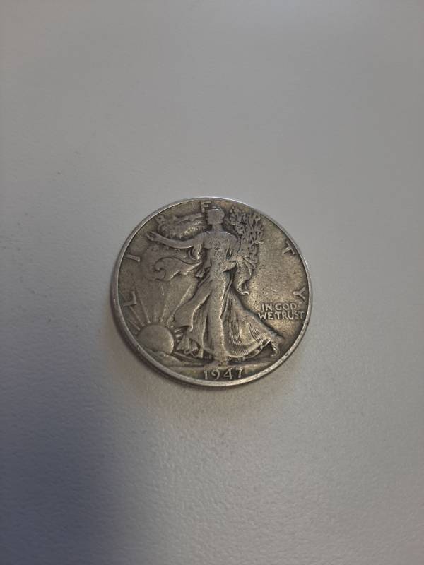 lot 1456 image: 1947 Walking Liberty silver half dollar