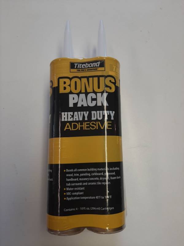lot 1472 image: 4 Pack Titebond Heavy Duty Construction Adhesive, (10 Oz)