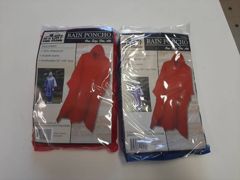 lot 1498 image: (2) Old Mill Rain Poncho Yellow One Size fits All 100% Waterproof