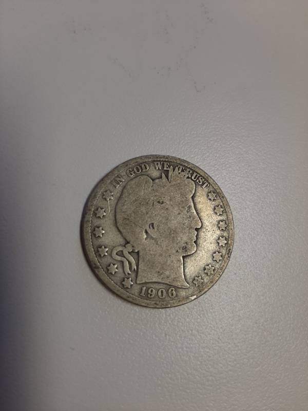lot 1509 image: 1906 Barber silver half dollar