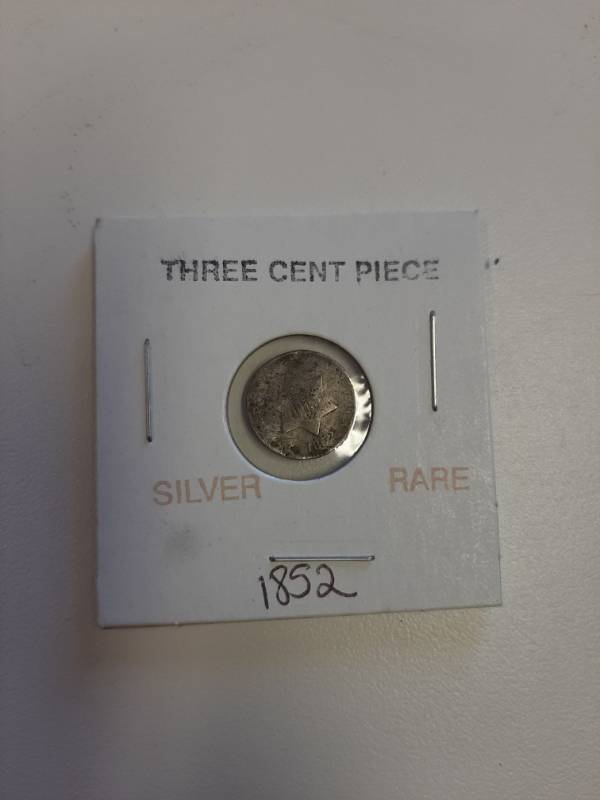 lot 1518 image: 1852 3 cent piece
