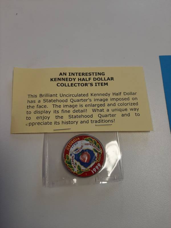 lot 1519 image: (3) Kennedy half dollars - one colorized, 24 gold plated and Gem proof condition