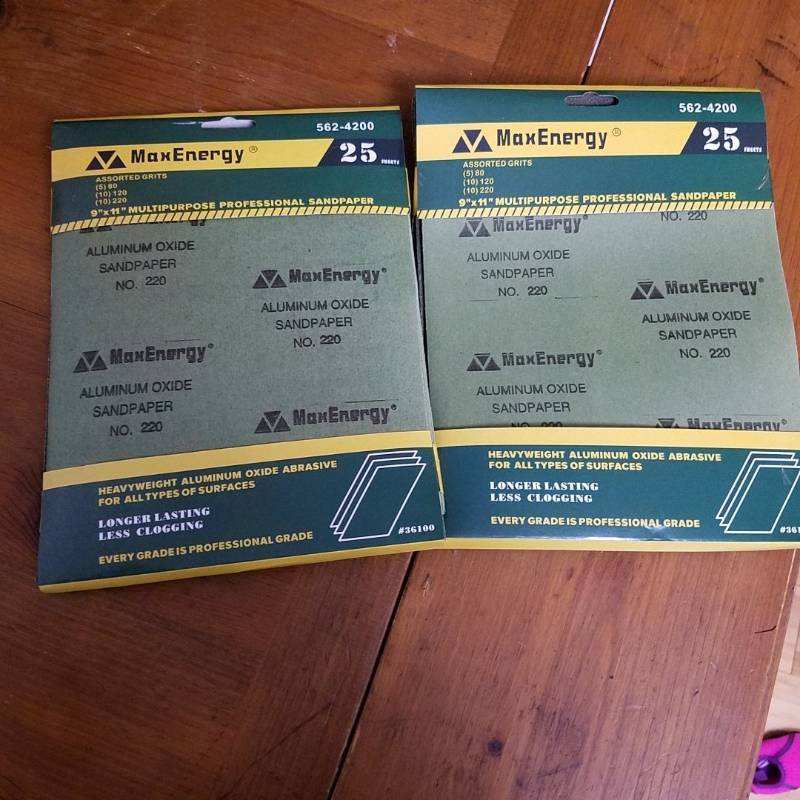 lot 3827 image: 2 packages of 25 sheet 9  X 11  Sandpaper Sheets Multipurpose Contractor 80 120 220 Grit