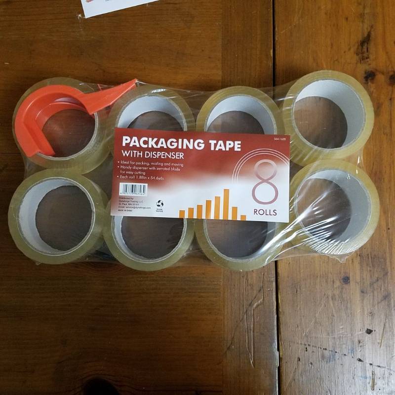 lot 3847 image: 8 Rolls 1.88  X 54.6yd Packaging Tape With Dispenser