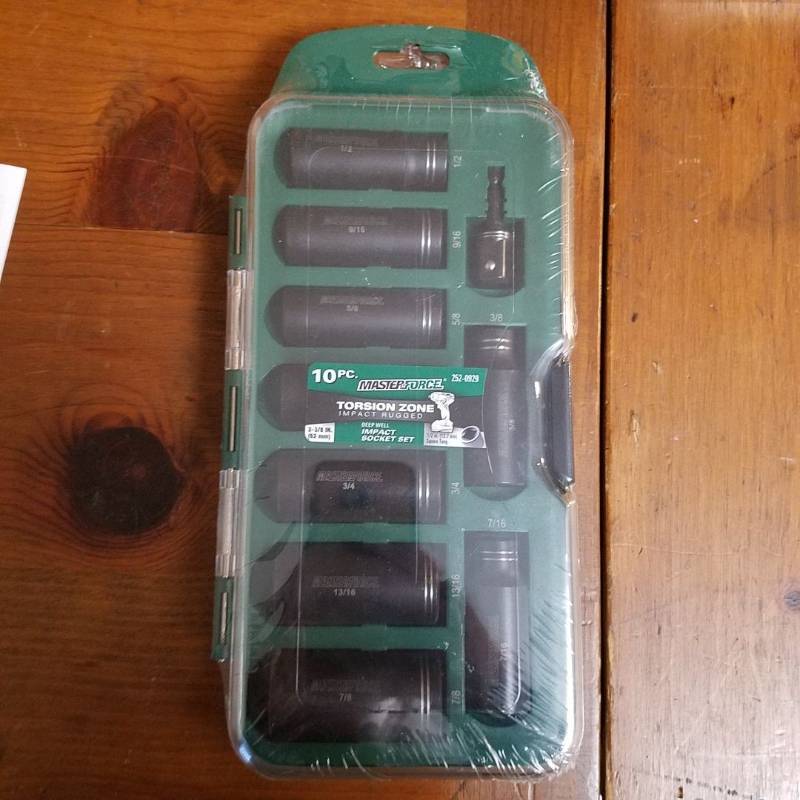 lot 3860 image: 10 piece deep well impact socket set