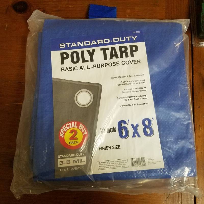 lot 3862 image: 2 Pk 3.5mil Poly Tarp Tarpaulin Canopy Tent Shelter Resistant Cover Blue