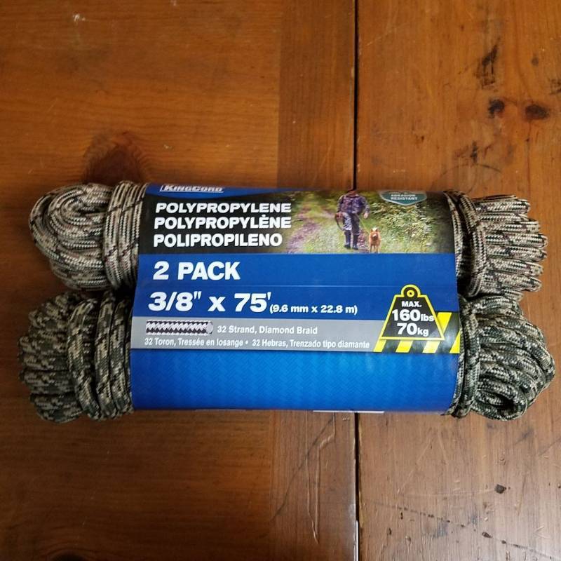 lot 3867 image: 2 pack King Cord Polypropylene Diamond Braid Camo 38  X 75 Rope, Abrasion Resistant