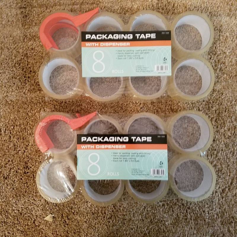 lot 6281 image: (2 Packs) 8 Rollspack 1.88  X 54.6yd Packaging Tape With Dispenser