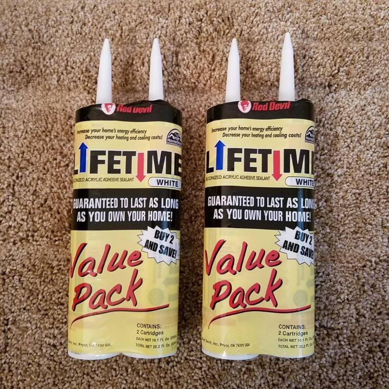 lot 6282 image: 2 packages Red-devil-0856-lifetime-acrylic-siliconized-caulk-white-10-1-oz-