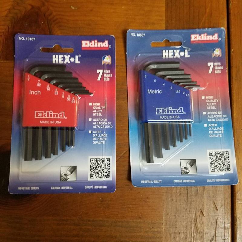 lot 3837 image: two packages of hex Keys - metric and SAE