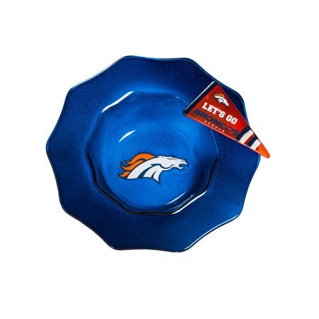 lot 2614 image: Denver Broncos Glass Dip Bowl with Charm