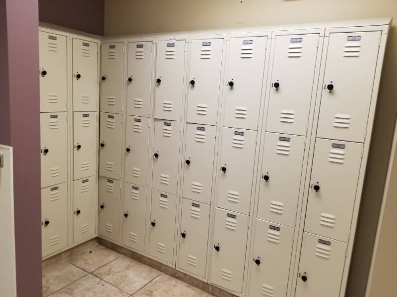 lot 8700 image: Bank of Triple Stack Lockers