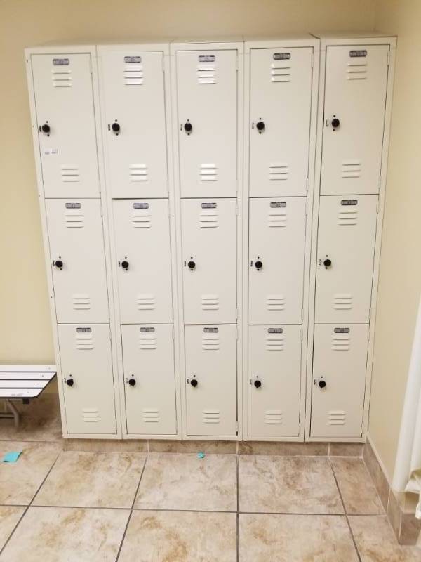 lot 8702 image: Bank of Triple Stack Lockers